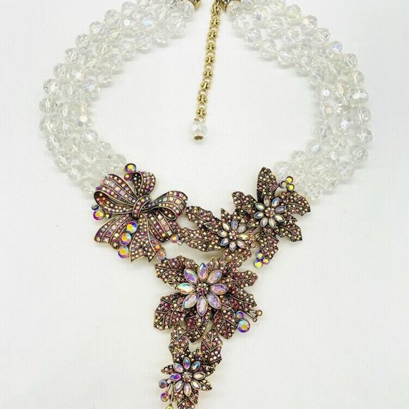 HEIDI DAUS Crystal Floral Necklace & Matching Earrings NWOT Original Box - Picture 8 of 10